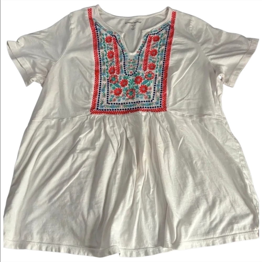 Women's Within V-Neck Embroidered Top-Size 14-16